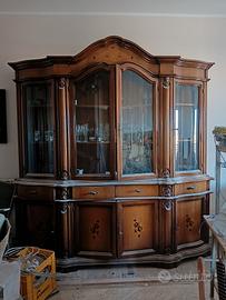 Cristalliera classica in legno massello anni '80