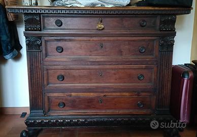 Arredamento camera legno massello '700