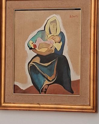donna con bambino quadro