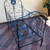 Lettino in ferro battuto vintage singolo