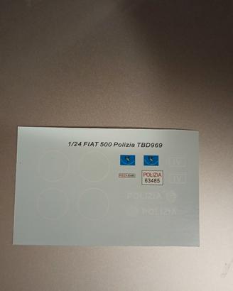decals Fiat 500 polizia 1:24