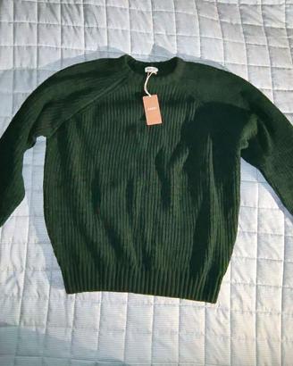 Maglia girocollo costa inglese verde