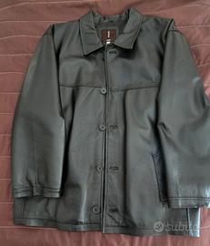 Giubbotto vera pelle nero taglia 46