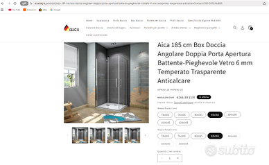 Box doccia nuovo Aica angolare due porte battente