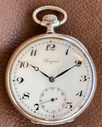 Longines da tasca cassa argento.