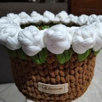 cestino con tulipani 
