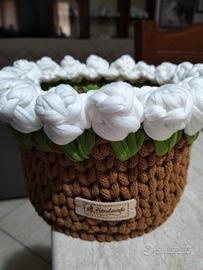 cestino con tulipani 