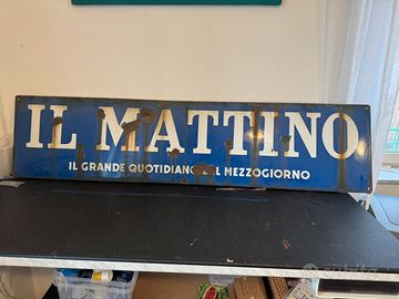 Tabella insegna smaltata il mattino 147x35cm