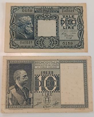21#. Banconote 10 Lire.