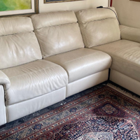 DIVANO IN PELLE BIANCO CON RECLAINER RELAX ELET.