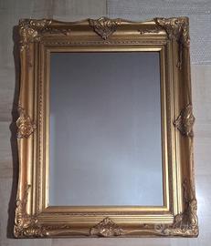 Specchio con cornice in legno foglia oro classica