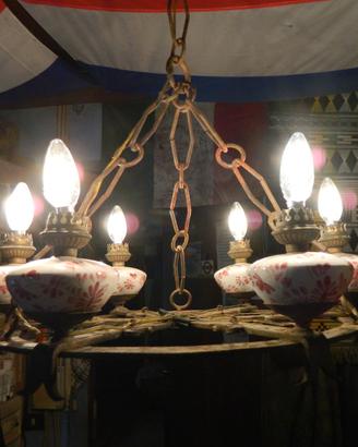 Lampadario artigianale candelabro a sei luci