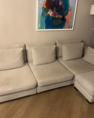 Divano 3 posti con pouf