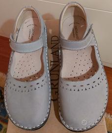 Scarpina Grunland in pelle grigia