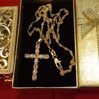 Girocollo Placcato ORO18K G.F. con croce zirconi 