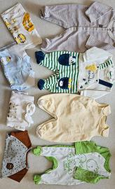 Lotto 68 pezzi abbigliamento neonato 0/6 mesi