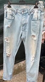 Jeans Clayton strappati Denim chiaro