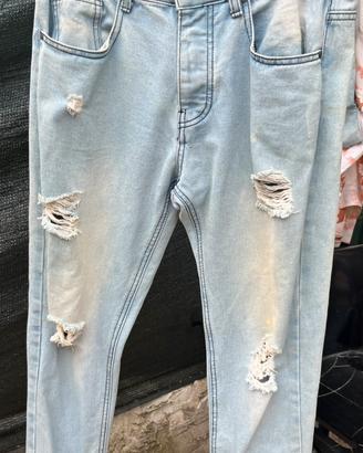 Jeans Clayton strappati Denim chiaro