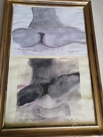 Ivano balluchi quadro su carta naif modernariato