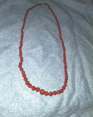 Collana corallo rosso del Mediterraneo autentico 