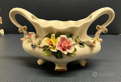 Vaso Centrotavola Porcellana Capodimonte Vintage