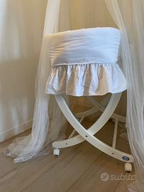 Culla con supporto in legno bianco Pali