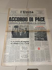 Giornale comunista l’unita, pace per il Vietna