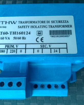 Trasformatore di sicurezza isolato 380/220 24V 160
