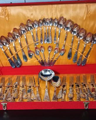 Servizio posate vintage placcato argento 800