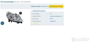 Faro anteriore destro 
