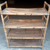 Antico Mobile in vimini 4 supporti mensole Vintage