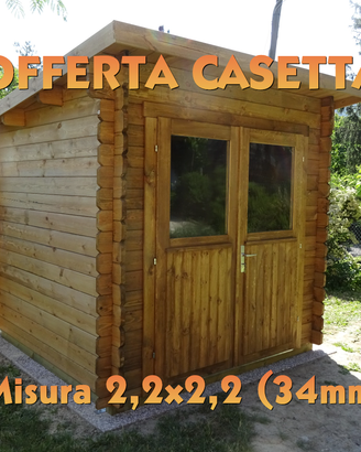 CASETTA IN LEGNO 2,2x2,2 (34mm) CHIAVI IN MANO