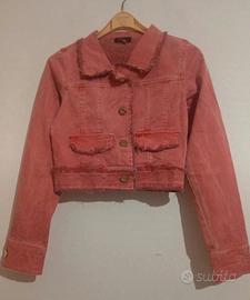 Giacca denim jeans rosa Corallo M Zahjr 