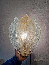 Murano Graniglia Foglie vintage vetro lampada