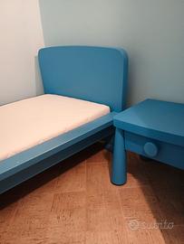 cameretta bambino completa comó comodino celeste