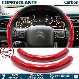 COPRIVOLANTE per CITROEN FIBRA CARBONIO Rosso