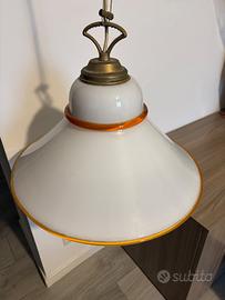 Lampadario in vetro vintage, anni 70