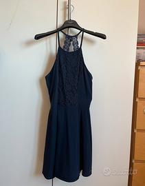 Vestito estivo blu navy con pizzo