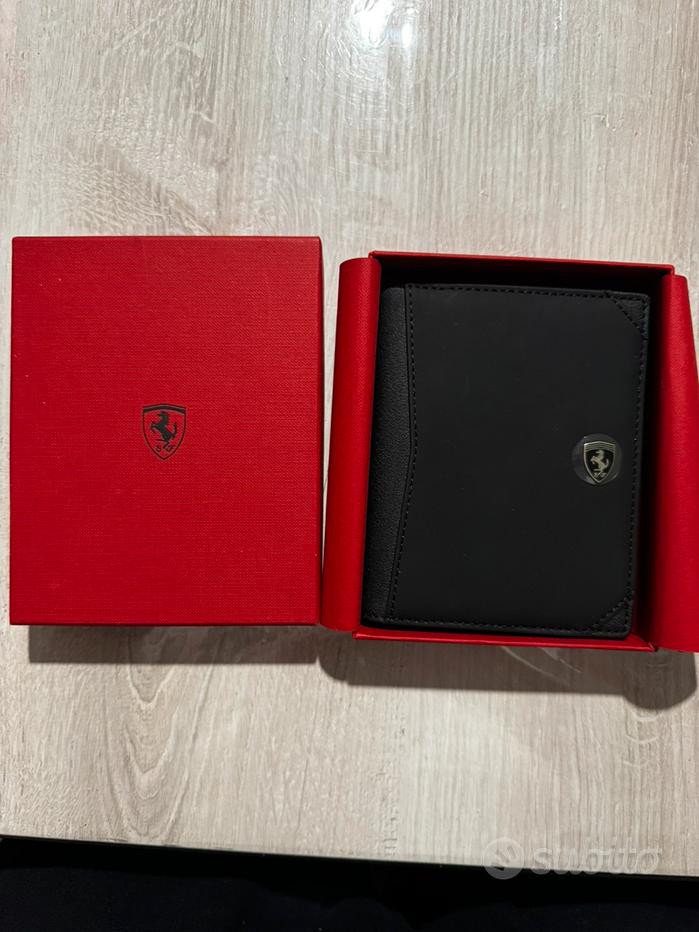 Bifold Wallet Portafoglio Ferrari Uomo 100% Genuine Leather