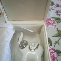 Elefante bianco ceramica bianca smaltata e pietre