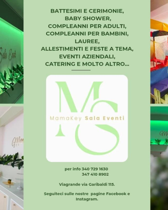 Sala eventi, sala feste, ludoteca
