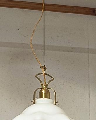 Lampadario a sospensione, paralume in vetro sagoma