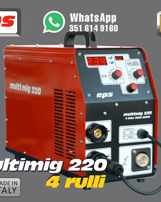 Mig Multiprocesso inverter 220 Ampere 4 RULLI EPS