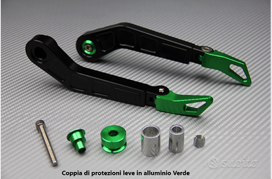 Coppia di protezioni leve in alluminio Verde