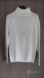 Maglione Clayton off white a collo alto