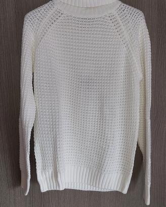 Maglione Clayton off white a collo alto