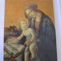 Quadro antico su legno decorato Vergine Botticelli
