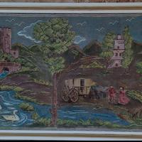 Quadro uncinetto dipinto a mano 