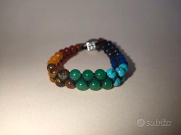 Bracciale 7 Pietre Chakra Cristallo Meditazione 