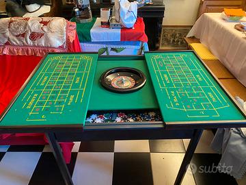 Tavolo da gioco vintage anni 70 con roulette